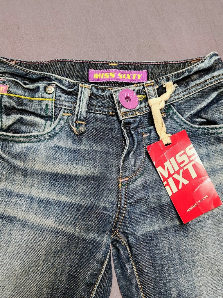 Nwt Italian Miss Sixty Kids Denim Flare Faded Jeans, Size 4 — image 3 of 5